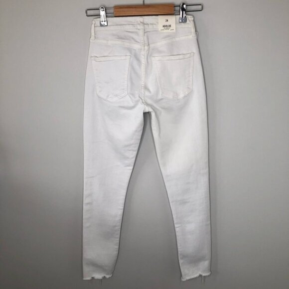 AGOLDE White Sophie Crop Sanction Distressed Ankle Jeans Size 24 NWT - Picture 8 of 11